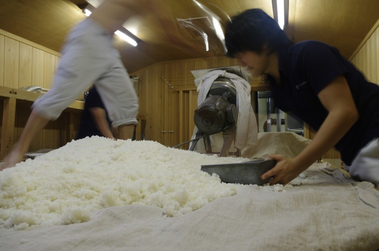 술밥 발효 공정 수작업.JPG